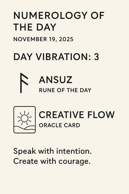🔮 Numerology of the Day – November 19, 2025