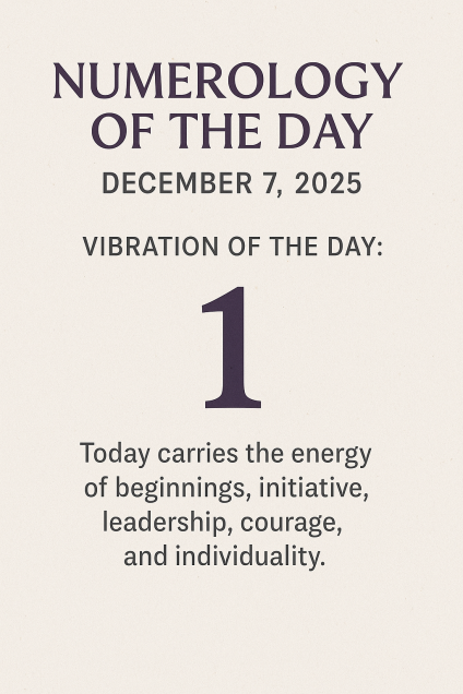 🔢 Numerology of the Day – December 7, 2025