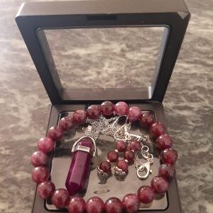 Garnet Jewelry Set with 925 Silver
