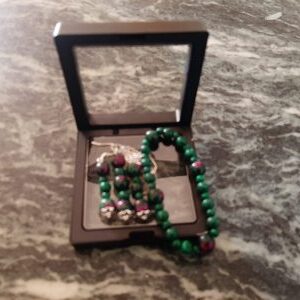 Zoisite with Ruby & Lava Rock Jewelry Set with 925 Silver
