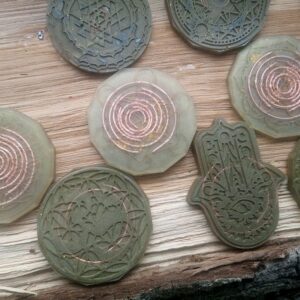 Mini orgone set - sacred geometry - copper spirals/rings