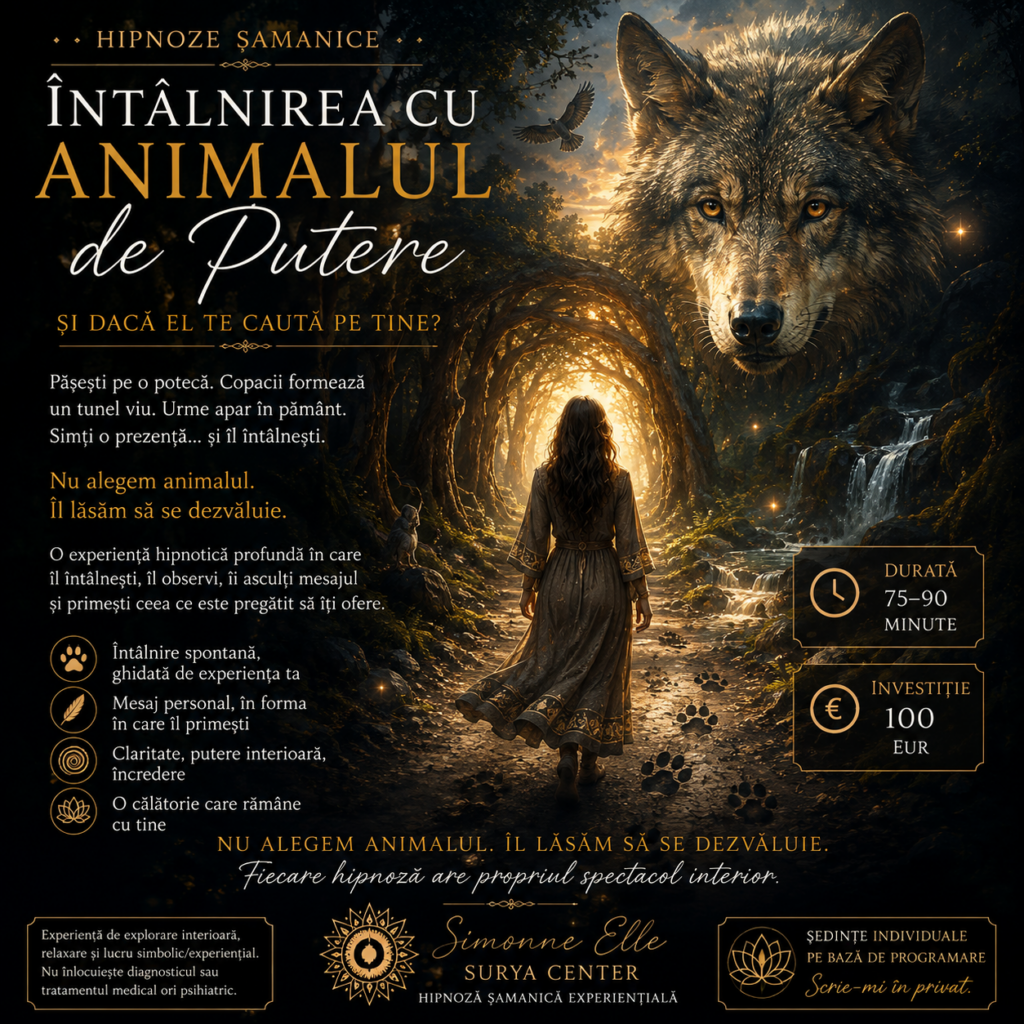 ÎNTÂLNIREA CU ANIMALUL DE PUTERE -seria Hipnoze Șamanice